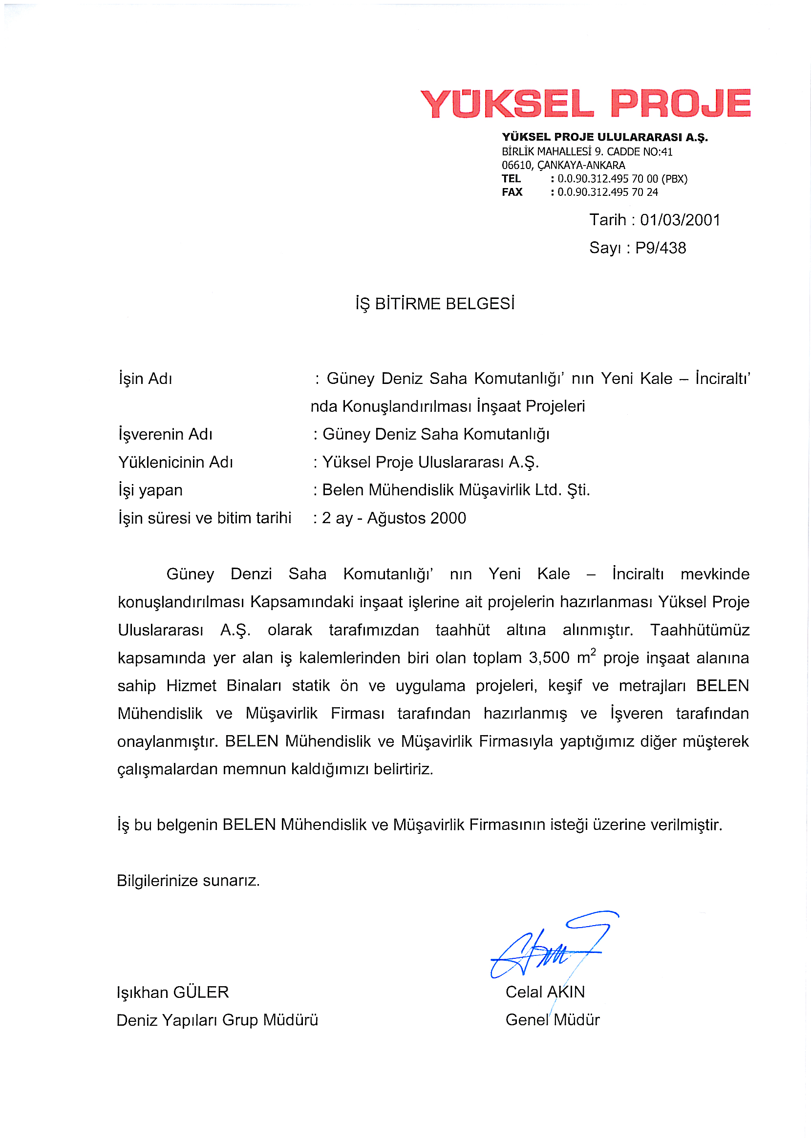 Yüksel Proje Güney Deniz